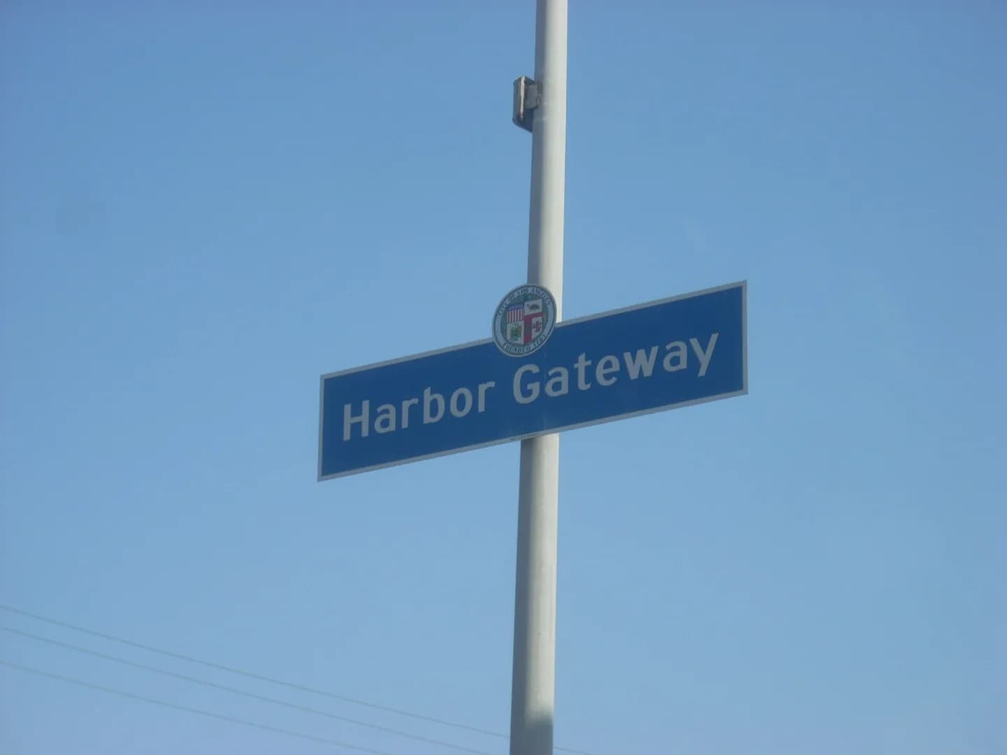 Picture of Harbor Gateway neighborhood sign in Los Angeles, near Rosecrans Blvd.