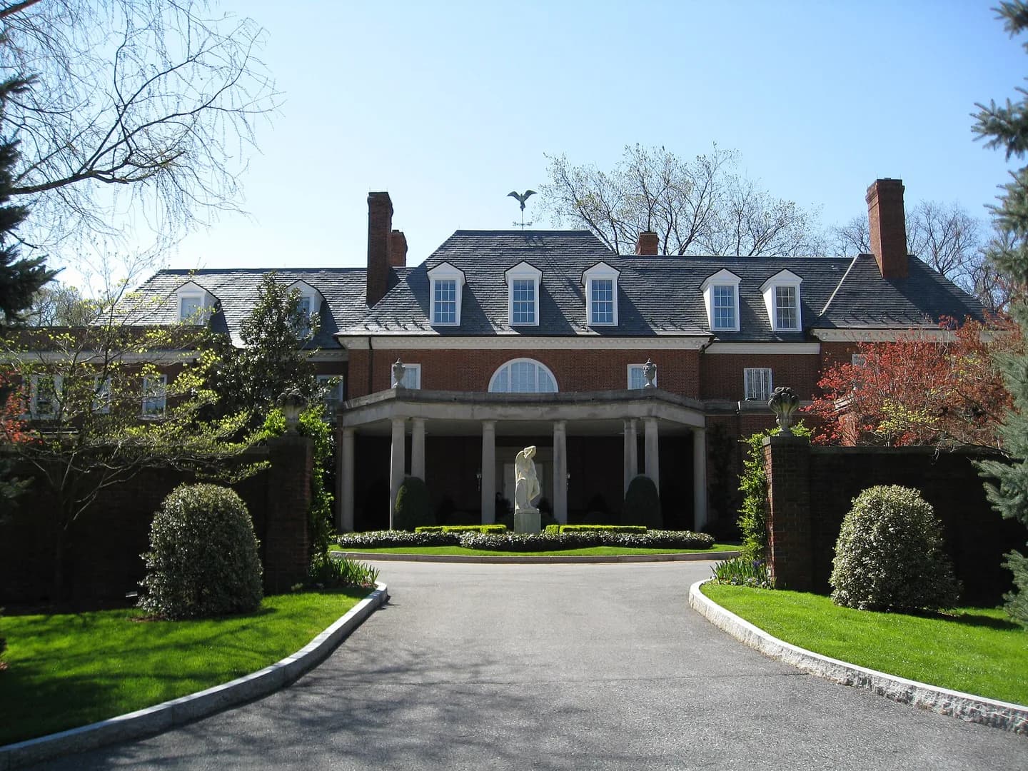 Hillwood Estate, Museum and Gardens, located at 4155 Linnean Avenue, NW Washington, DC. The estate is the former home and garden of Marjorie Merriweather Post. The museum features furnished rooms decorated with Post's collection of 18th a