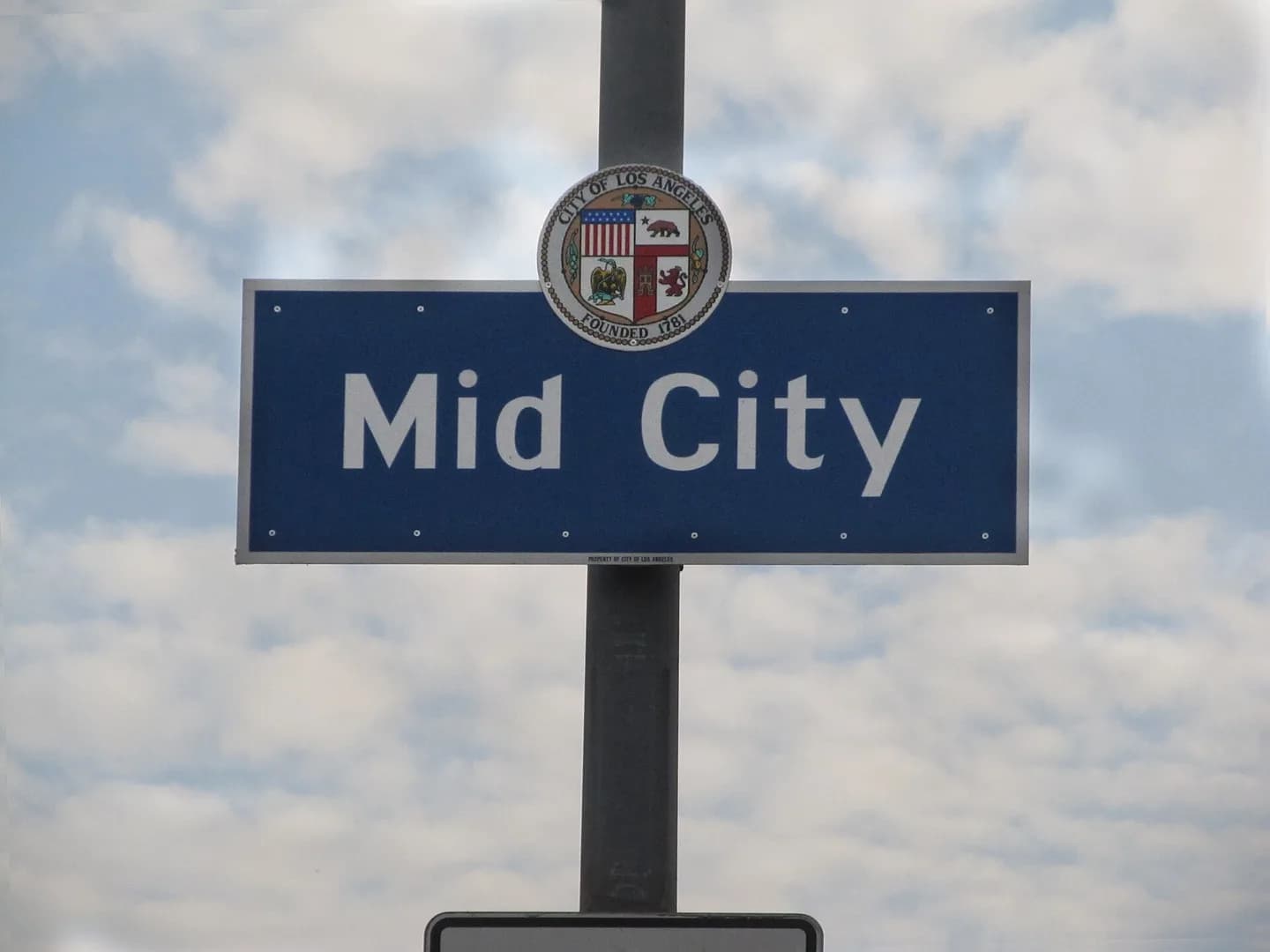 Mid-City Signage located at the intersection of La Brea Avenue and the Santa Monica Freeway.