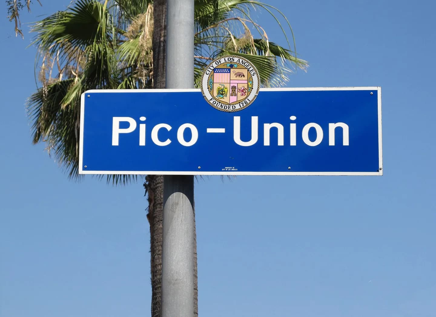 Pico Union signage located on Pico Blvd. and Albany Street