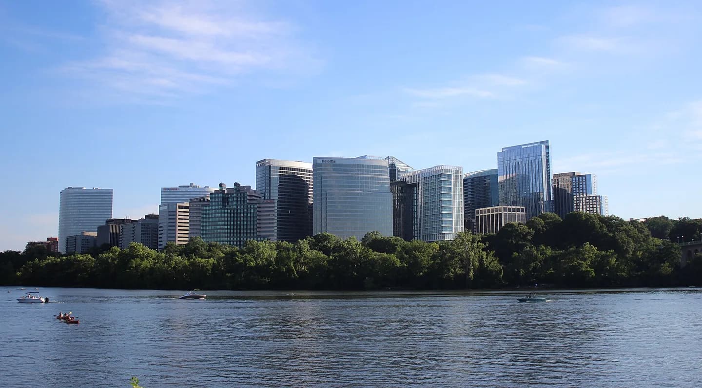 Rossyln viewed from Georgetown Waterfront Park in June 2026