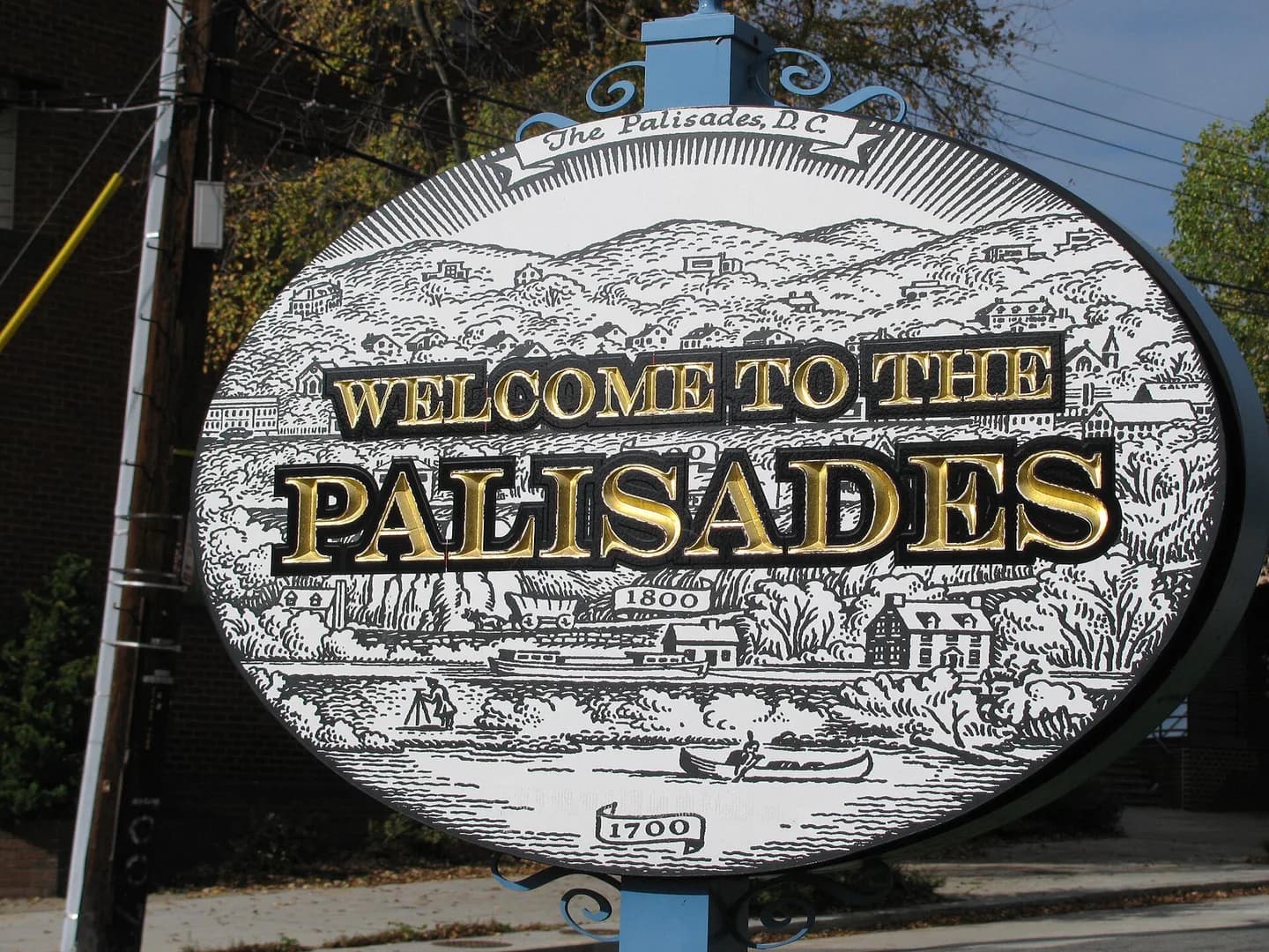 Palisades neighborhood sign Washington, D.C.