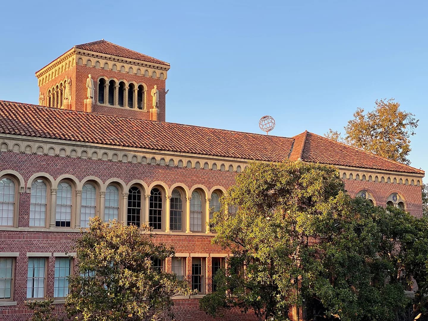 The Bovard Auditorium at sunset.